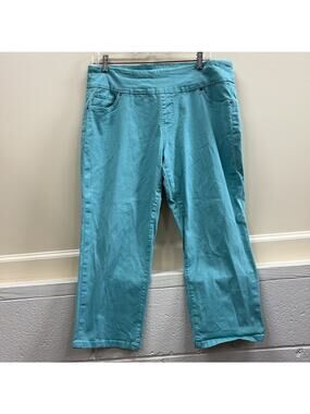 Jag jeans Aqua Blue 16 high rise straight cropped jeans